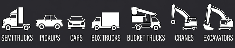 we fix semi trucks, pickups, cars, box trucks, bucket trucks cranes, and excavators